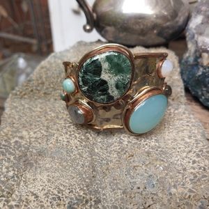 Semi Precious Stone Cuff Bracelet